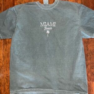Vintage Unisex Miami Beach Custom Embroidered Short Sleeve T-Shirt XL